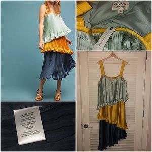 Anthropologie Pleated Color Block Dress by Guapa